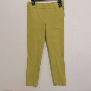 7Th Avenue Mustard Green Audrey Slim Leg Ankle pant